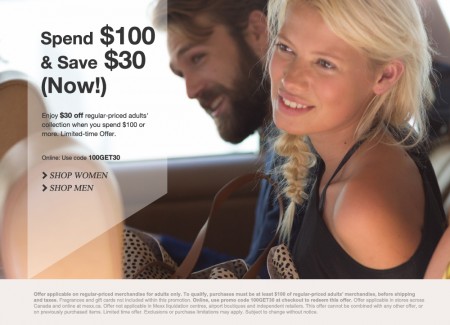Mexx- Spend $100, Save $30 Off Instantly