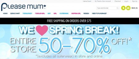 Please Mum Spring Break Sale - 50-70 Off Entire Store