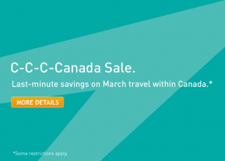 WestJet Last Minute Canada Seat Sale (Book by Mar 6)