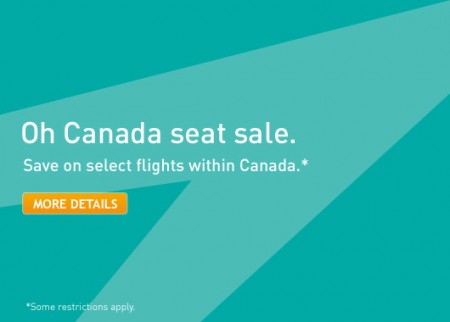 WestJet Oh Canada Seat Sale (Book by Mar 30)