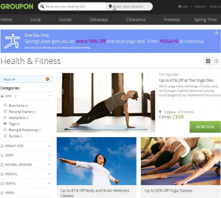 Groupon - Extra 10 Off All Yoga Deals Promo Code (Apr 23 Only)