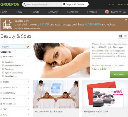 Groupon - Extra 10 Off Local Massage Deals Promo Code (Apr 28 Only)