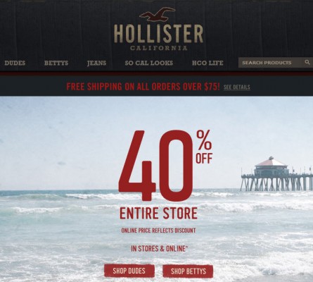 Hollister 40 Off Entire Store