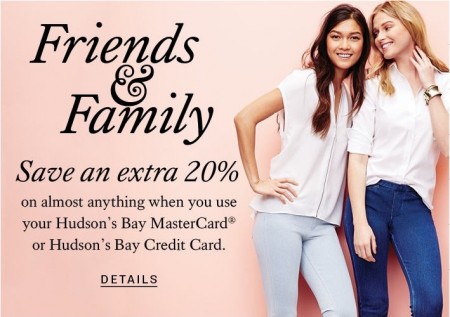 Hudson's Bay Friends & Family Sale (Until Apr 6)