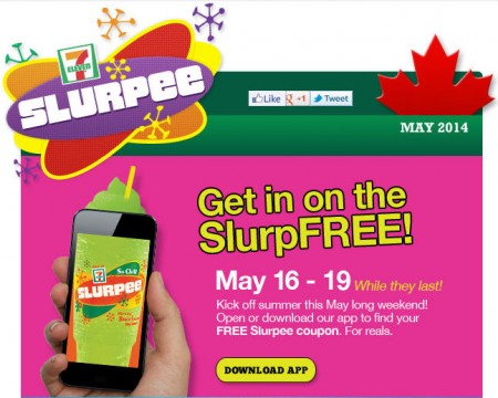 7 Eleven FREE Slurpee Coupon on Mobile App (May 16-19)