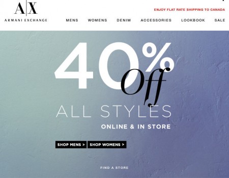 Armani Exchange 40 Off All Styles In-Store and Online (Until May 26)