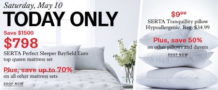 Hudson's Bay One Day Sales - Save up to 70 Off Mattress Sets (May 10)