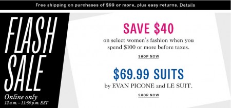 TheBay.com Flash Sale - Save $40 on select Women's Fashion and 65 Off select Women's Suits (May 14)