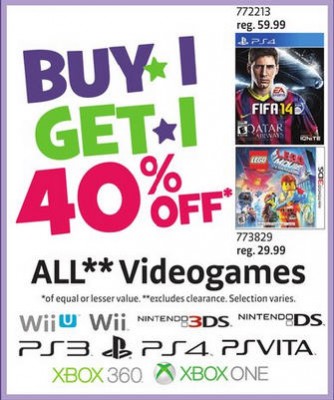 Toys R Us Video Games - Buy 1, Get 1 40 Off (May 9-15)