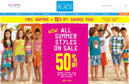 Children's Place 50 Off All Summer Styles + Extra 15 Off Coupon