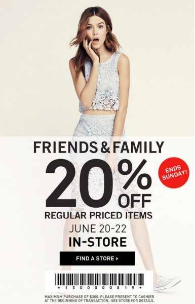 Forever 21 Friends & Family Sale - 20 Off Regular Priced Items Coupon (June 20-22)