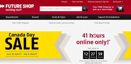 Future Shop Canada Day Sale - 41 Hours Online Only (June 30 - July 2)