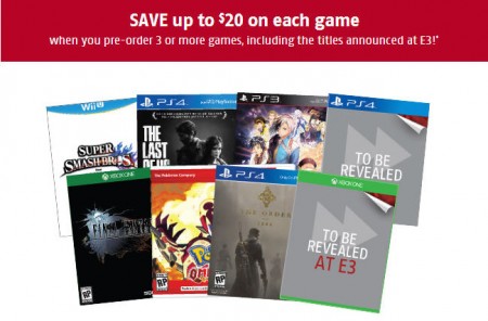 Future Shop Pre-Order 3 Video Games and Save Up to $20 or 30 Off Each Game (Until June 12)