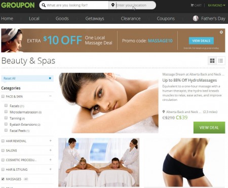 Groupon Extra $10 Off Local Massage Deal Promo Code (June 3-4)