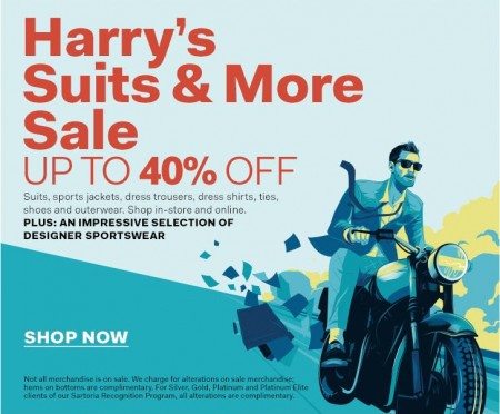 Harrry Rosen Harry's Suits & More Sale - Up to 40 Off