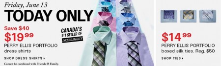 Hudson's Bay One Day Sales - 66 Off Perry Ellis Portfolio Dress Shirts (June 13)