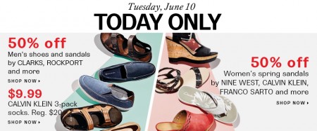 Hudson's Bay One Day Sales - Save 50 Off select Men's and Women's Shoes (June 10)