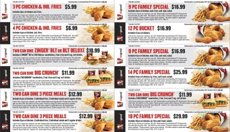 KFC New Printable Coupons (Until Aug 10)