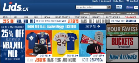 Lids 25 off NHL, NBA, & MLB Gear (June 25-27)