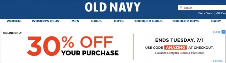 Old Navy 30 Off Your Purchase Promo Code (Until July 1)