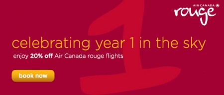 Air Canada 20 Off All Air Canada Rouge Flights (Book by July 2)