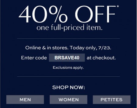 Banana Republic Flash Sale - 40 Off One Full-Priced Item (July 23)