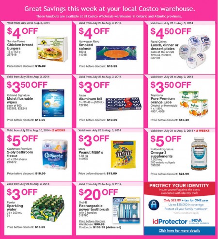 Costco Weekly Handout Instant Savings Coupons East (July 28 - Aug 3)