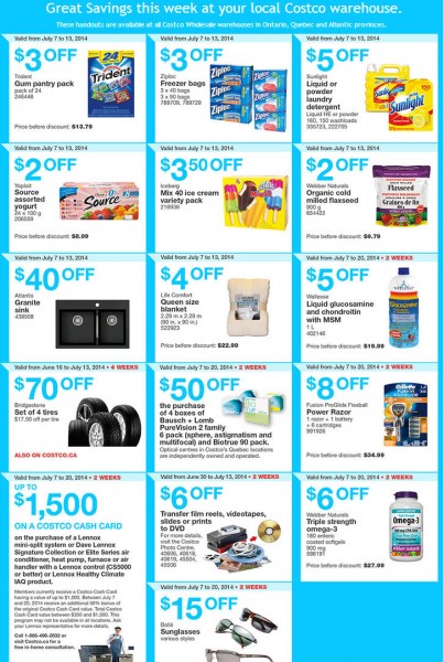 Costco Weekly Handout Instant Savings Coupons East (July 7-13)