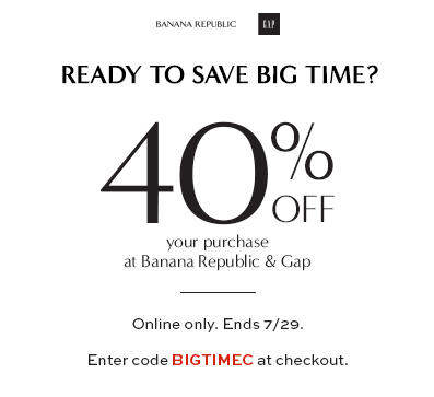 GAP & Banana Republic 40 Off Your Purchase (Until July 29)