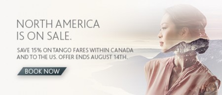 Air Canada North American is on Sale (Book by Aug 14)