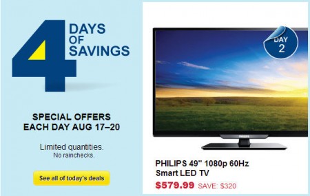 Best Buy 4 Days of Savings - Special Offers Each Day (Aug 17-20)