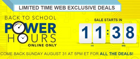 Best Buy Back to School Power Hours Online-Only Sale (Aug 31 - Sept 2)