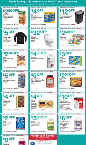Costco Weekly Handout Instant Savings Coupons East (Aug 18-24)