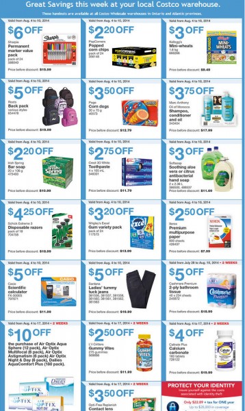 Costco Weekly Handout Instant Savings Coupons East (Aug 4-10)