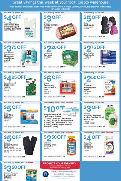 Costco Weekly Handout Instant Savings Coupons West (Aug 4-10)