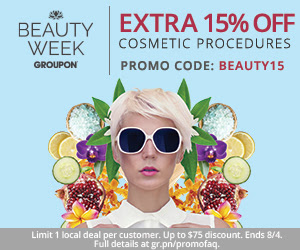 Groupon Extra 15 Off Local Cosmetic Procedure Deals Promo Code (Aug 3-4)