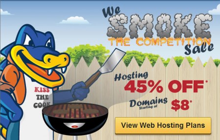 HostGator 45 Off Web Hosting Packages + $8 Domains (Aug 19 Only)