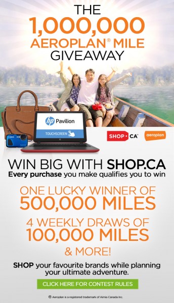 Shop.ca The 1,000,000 Aeroplan Mile Giveaway