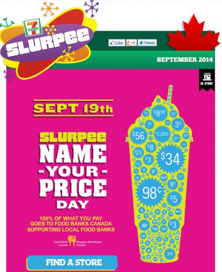 7-Eleven Slurpee Name Your Price Day (Sept 19)