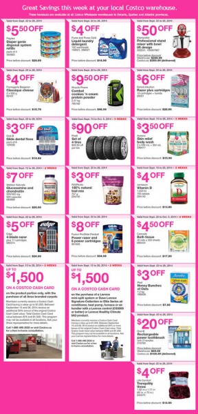 Costco Weekly Handout Instant Savings Coupons East (Sept 22-28)