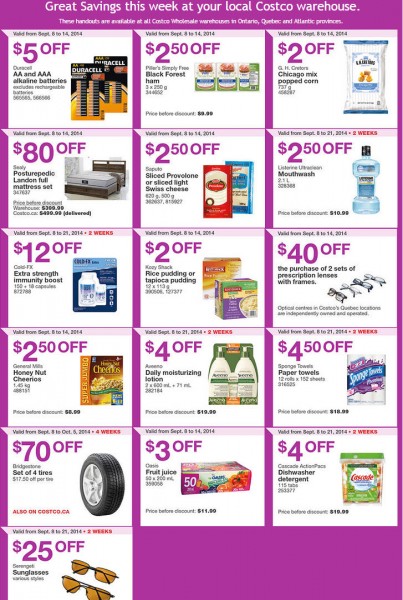 Costco Weekly Handout Instant Savings Coupons East (Sept 8-14)