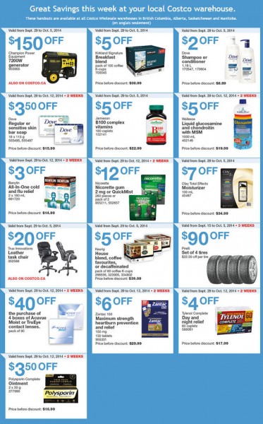 Costco Weekly Handout Instant Savings Coupons West (Sept 29 - Oct 5)