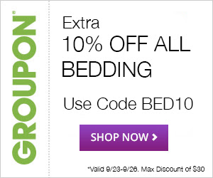 Groupon Extra 10 Off Bedding Deal Promo Code (Sept 23-26)