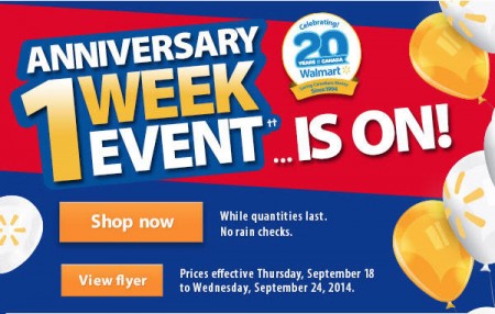 Walmart 1-Week Anniversary Event (Sept 18-24)