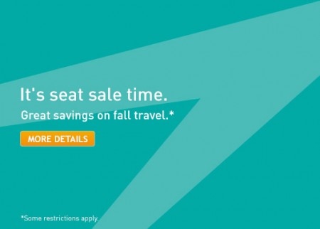 WestJet It's Seat Sale Time (Book by Sept 22)