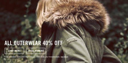 Abercrombie & Fitch 40 Off All Outwear (Until Oct 8)