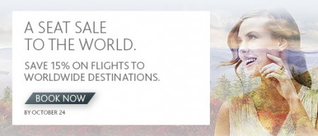 Air Canada 15 Off Worldwide Seat Sale (Book by Oct 24)