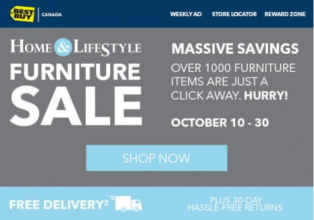 Best Buy Furniture Event - Savings on 1,000+ Furniture Items (Until Oct 30)