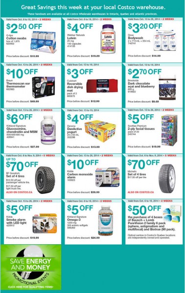 Costco Weekly Handout Instant Savings Coupons East (Oct 13-19)