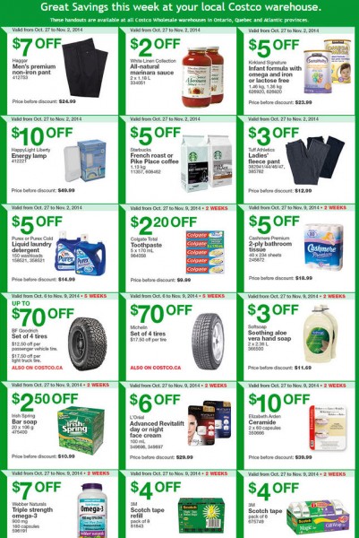 Costco Weekly Handout Instant Savings Coupons East (Oct 27 - Nov 2)